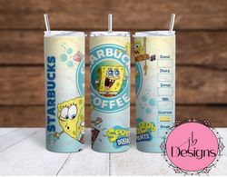 spongebob square pants starbucks sublimation tumbler wraps 20oz and 30oz