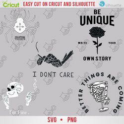 bundle for i don't care , be unique , better things are coming , phantom throupe ,svg bundle