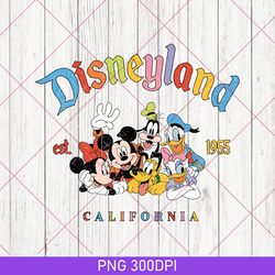 Disneyland Est 1955 California PNG, Disneyland 1955 PNG, Mickey And Friends, Vintage Disneyland PNG, Disney's Gift PNG