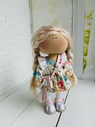 textile doll. tilda doll. interior doll. fabric doll. nursery decor. rag doll. gift for a child