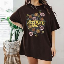 fleetwood mac t shirt, vintage floral retro band graphic tee, flower fleetwood mac tshirt, fleetwood mac merch, flower s