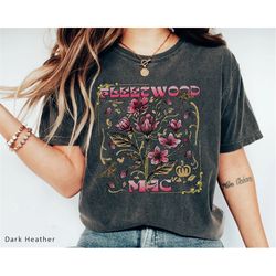 fleetwood mac t shirt, vintage floral retro band graphic tee, flower fleetwood mac tshirt, fleetwood mac merch, flower s