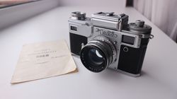 1960s kiev 4 rangefinder ussr soviet 35mm camera jupiter 8m contax copy vintage decor