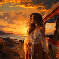 sunset sojourn: a bohemian reverie amidst the fiery hues of twilight