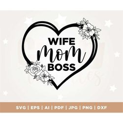 Wife mom boss SVG, svg design, Small Business owner SVG wife svg, mom svg, boss svg, Mumpreneur SVG, Digital Download, D