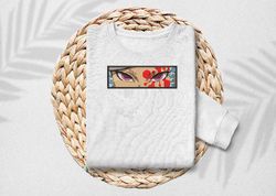 embroidery anime kyojuro rengoku, hooded t-shirt, unisex t-shirt, streetwear