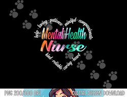 mental health nurse heart word cloud watercolor rainbow png, sublimation copy