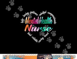 mental health nurse heart word cloud watercolor rainbow png, sublimation copy