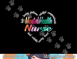 mental health nurse heart word cloud watercolor rainbow png, sublimation copy