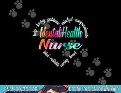 mental health nurse heart word cloud watercolor rainbow png, sublimation copy