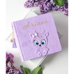 custom baby photo guest book on 1st year photo album with a personalized, minimalist photo album