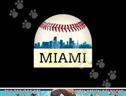 miami baseball dress cool marlin skyline on giant ball png, sublimation copy