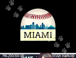 miami baseball dress cool marlin skyline on giant ball png, sublimation copy