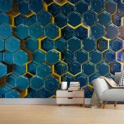 3d wall mural honeycomb art