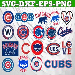 bundle 19 files chicago cubs baseball team svg, chicago cubs svg, mlb team  svg, mlb svg, png, dxf, eps, jpg, instant do