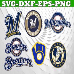 bundle 7 files milwaukee brewers baseball team svg, milwaukee brewers svg, mlb team  svg, mlb svg, png, dxf, eps, jpg, i