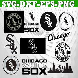 bundle 11 files chicago white sox baseball team svg, chicago white sox svg, mlb team  svg, mlb svg, png, dxf, eps, jpg,