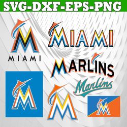 bundle 7 files miami marlins baseball team svg, miami marlins svg, mlb team  svg, mlb svg, png, dxf, eps, jpg, instant d