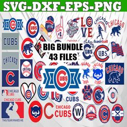 bundle 43 files chicago cubs baseball team svg, chicago cubs svg, mlb svg, mlb team  svg, mlb svg, png, dxf, eps, jpg, i