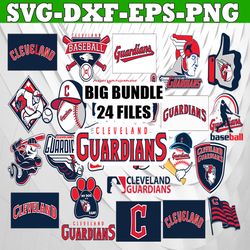 bundle 24 files cleveland guardians baseball team svg,cleveland guardians svg,mlb team  svg, mlb svg, png, dxf, eps, jpg