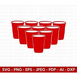 beer pong cups svg, beer pong svg, beer svg, beer pong cliparts svg, drinking svg, red cups svg, cut files for cricut
