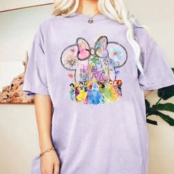 minnie ear princess watercolor shirt,disney castle princess shirt,disneyland trip 2023 shirt,disney girls trip shirt,dis