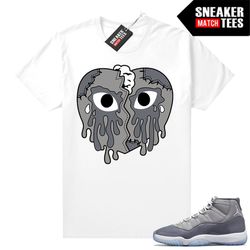cool grey 11 shirts to match sneaker match tees white crying heart