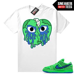 grateful dead green bear sb dunk sneaker match tees white 'crying heart'