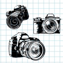 camera bundle svg. jpeg. png. logo template. photography logo. camera vector