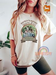 vintage mickey's safari travel & co shirt, retro mickey and friends safari matching shirt, disney animal kingdom shirt,