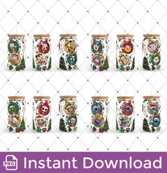 bundle christmas tumbler wrap, 16oz can glass, mickey tumbler wrap, disney 16oz libbey can glass, instant download