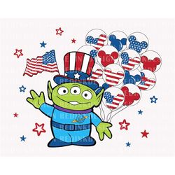 happy 4th of july svg, green aliens svg, july 4th svg, mouse balloon svg, fourth of july svg, american flag svg, indepen