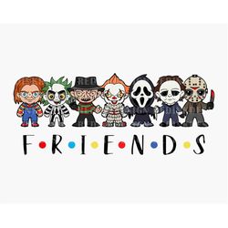 halloween friends svg, halloween svg, halloween png, spooky svg, horror movie characters, scary movie svg, halloween shi