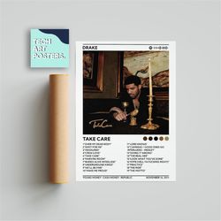 drake - take care album cover poster | poster print, wall art, music gifts, home decor, music album cover poster print