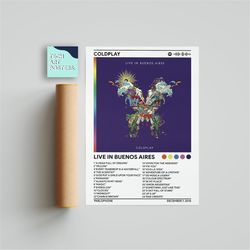 coldplay - live in buenos aires album cover poster |  poster print, wall art, music gifts, home decor, music album cover