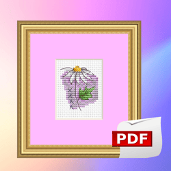 chamomile daisy cross stitch pattern flowers camomile digital instant 1 download pdf needlepoint home decor embroidery