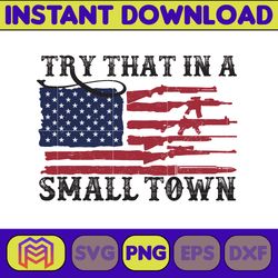 try that in a small town png, cow skull small town png, retro country shirt png, country music, american flag