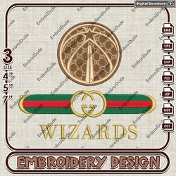 nba washington wizards gucci embroidery design, nba embroidery files, nba wizards embroidery, machine embroider