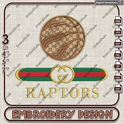 nba toronto raptors gucci embroidery design, nba embroidery files, nba raptors embroidery, machine embroider