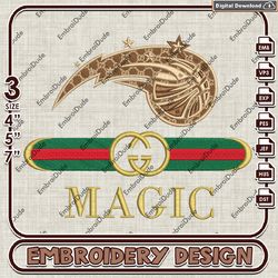 nba orlando magic gucci embroidery design, nba embroidery files, nba magic embroidery, machine embroider
