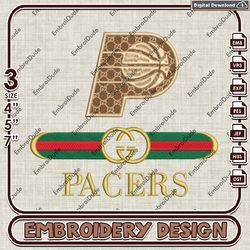 nba indiana pacers gucci embroidery design, nba embroidery files, nba pacers embroidery, machine embroider