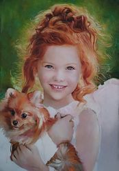 portrait painting, custom oil painting portrait from photo,  oil portrait handmade, family portrait
