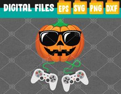 halloween jack o lantern gamer funny halloween svg, eps, png, dxf, digital download