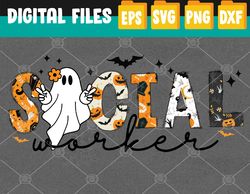 halloween social worker ghost spooky season halloween svg, eps, png, dxf, digital download
