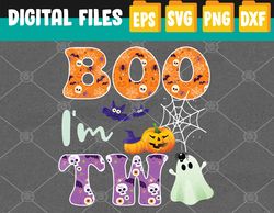 kids boo i'm 2 two ghost second 2nd birthday halloween svg, eps, png, dxf, digital download