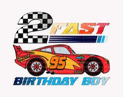 2 fast birthday boy png, birthday png, lightning car png, bi