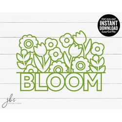 flower's bloom cut file, laser cut file, instant download, svg/pdf/dxf