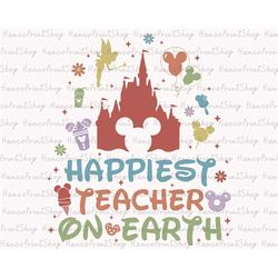 the happiest teacher on earth svg, teacher shirt svg, magical castle svg, teacher life svg, best gift for teacher , teac