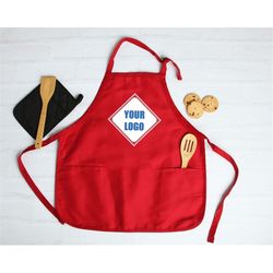 logo apron - personalized apron with pockets - custom aprons - mens apron - women apron - custom logo apron - personaliz