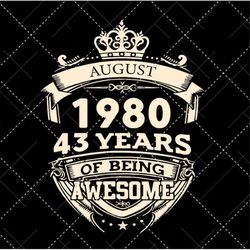 august 1980 43 years of being awesome svg